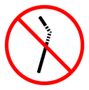 Stop using the plastic straw color filled icon