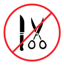 No scissors or no knives sign color filled icon