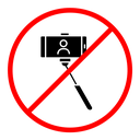 No selfie sign color filled icon
