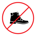 No shoes sign color filled icon
