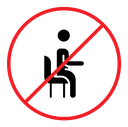 No sitting sign color filled icon