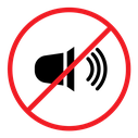 No sound sign color filled icon