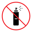 No spray can allowed sign color filled icon