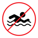 No swimming sign (2) color filled icon