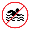 No swimming sign color filled icon