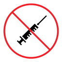 No syringe sign color filled icon