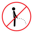 Ban piss sign color filled icon