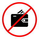 No wallet sign color filled icon