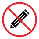 No writing sign color filled icon