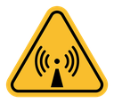 Non ionizing radiation hazard sign color filled icon