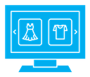 Online clothes shopping color filled icon