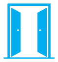 Open door color filled icon