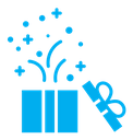 Open gift box color filled icon
