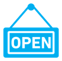 Open sign color filled icon