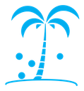 Palm tree color filled icon