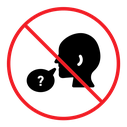 Please do not ask sign color filled icon