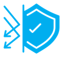 Protection from attack color filled icon