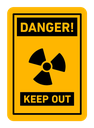 Danger high radiation area keep out sign color filled icon
