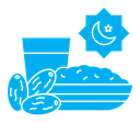 Ramadan breakfast color filled icon