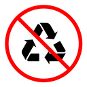 Recycle prohibition sign color filled icon