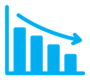 Reduction chart color filled icon