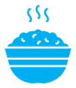 Rice bowl color filled icon