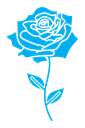 Rose flower color filled icon
