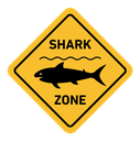 Danger of shark sign color filled icon