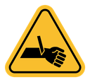 Cutting hand straight blade sign color filled icon