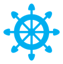 Ship wheel color filled icon
