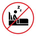 Sleepover ban sign color filled icon