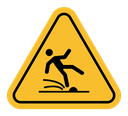 Slip Warning  sign color filled icon