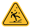 Slippery ice sign color filled icon