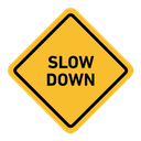 Slow down sign color filled icon