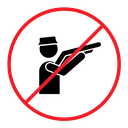 Stop hunting sign color filled icon