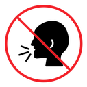 Stop talking sign color filled icon