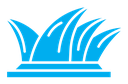 Sydney opera house color filled icon