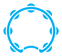 Tambourine color filled icon
