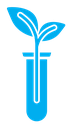 Test tube with plant color filled icon