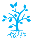 Tree with roots and leaves color filled icon