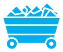Trolley with coal color filled icon