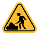 Under construction sign color filled icon