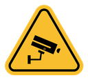 Video surveillance sign color filled icon