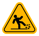 Wet floor sign color filled icon