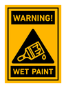 Wet paint sign color filled icon