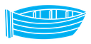 Wooden boat color filled icon