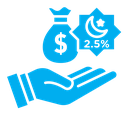 Zakat with money gift color filled icon