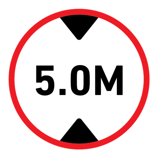 5 meter sign color filled icon
