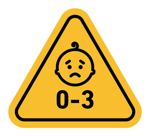 Age warning sign color filled icon
