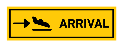Airport arrival sign color filled icon